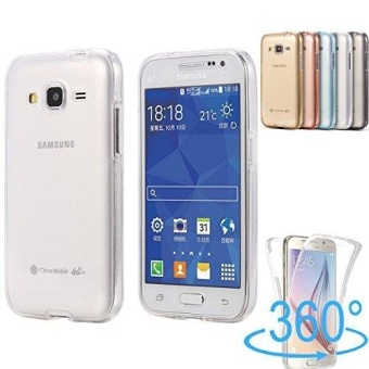 Gambar 360 Degree Full Body Front and Back Cover Non slip Shock AbsorptionProtective Skin Shell Transparent Soft TPU Case for Samsung GalaxyGrand Prime( SM G530) G5308   intl