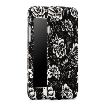 Gambar 360 Degree Protective All around Slim Beautiful Flower Design FitCase Cover Skin with Tempered Glass Screen Protector for iPhone 6Plus   6s Plus (Multicolor)   intl