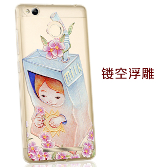 Gambar 3s cute silicone Redmi drop resistant phone case soft case