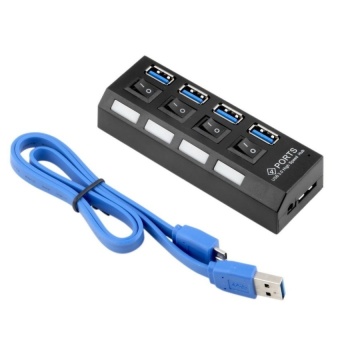 Gambar 4 Port USB 3.0 Hub On Off Switches + Data Cable for PC Laptop  intl