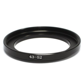 Gambar 43 mm  52 mm Langkah up cincin saringan logam Adaptor 43 mm lensauntuk 52 mm aksesori (Hitam)