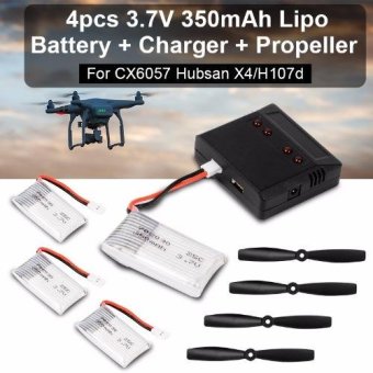 4in1 USB Charger4x 37V 350mAh LiPo Battery for CX 6057 RC