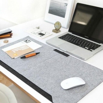Gambar 640 * 330 mm Warm Double layer Multifunctional Office Desktop Mouse Pad With Pen Holder   2 Pockets   intl
