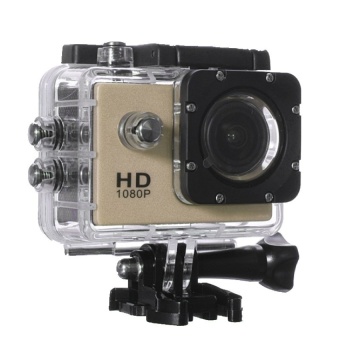 720P 20FPS Action Cameras With Waterproof Case motorcycle Sport DV Camcorder - Gold Color - intl  