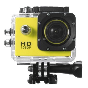 720P 20FPS Action Cameras With Waterproof Case motorcycle Sport DV Camcorder - Yellow Color - intl  