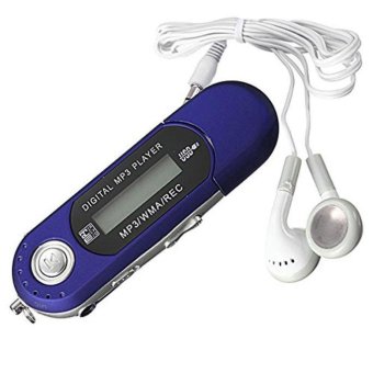 Gambar 8GB USB 2.0 Flash Drive LCD Mini MP3 Music Player w  FM Radio Voice Recorder Blue   intl