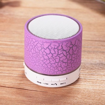 Gambar A9 Crackle Texture Super Bass Wireless Bluetooth Hands free Speaker with LED Lights   Purple   intl