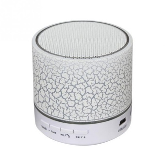 Gambar A9 Crackle Texture Super Bass Wireless Bluetooth Hands free Speaker with LED Lights   White   intl