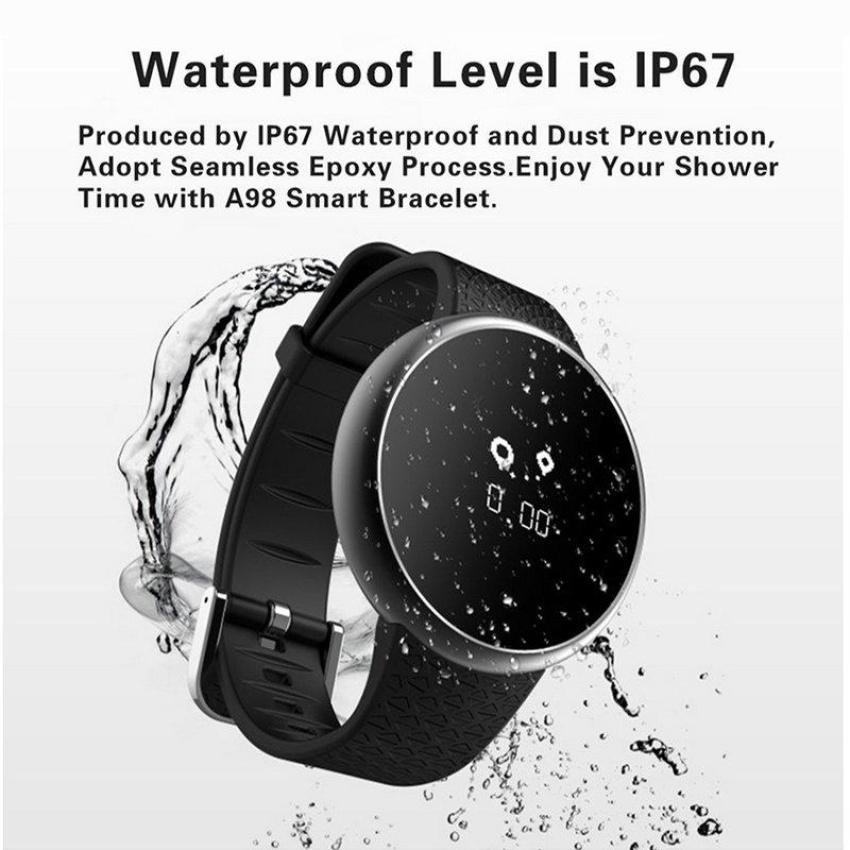 A98 gelang Heart Rate Monitor Smart watch tekanan darah darah oksigen Monitor Bluetooth kebugaran Tracker Smartband untuk IOS dan Android
