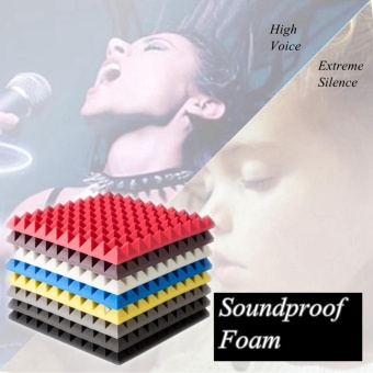 Gambar Acoustic Soundproof Sound Stop Absorption Studio Foam 250mmx250mmx30mm 2Pcs   intl