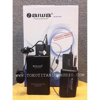 Gambar Aiwa Na 801 Microphone Mic Wireless Clip On VHF Hitam