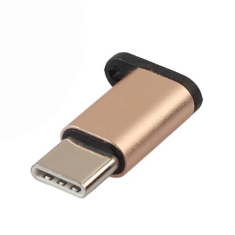 Gambar Aluminum USB 3.1 Type C Male to Micro USB Female Adapter Converter(Gold)   intl