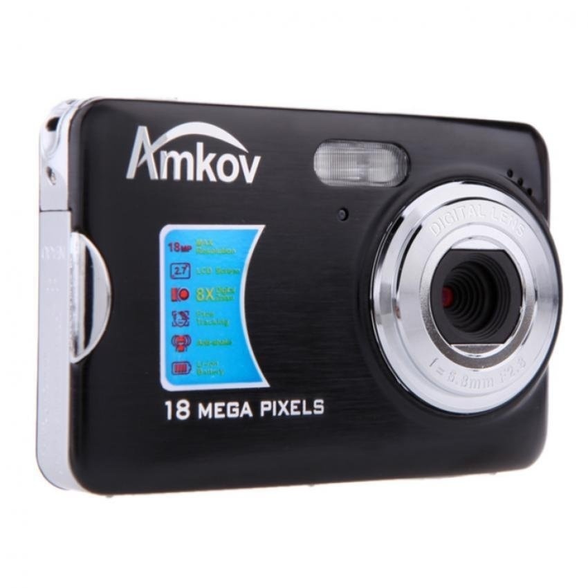 AMKOV 12MP 2.7�\x9D TFT LCD HD Digital Camera VideoCamcorderwithAnti-shake 8X Digital Zoom (Black) - intl  