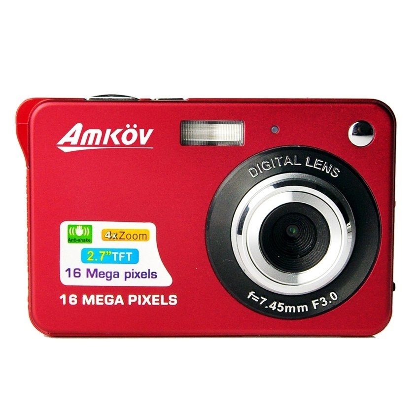 AMKOV 18MP 2.7�\x9D TFT LCD Anti-shake Screen HD DigitalCameraVideoCamcorder with 8X Digital Zoom (Red) - intl  