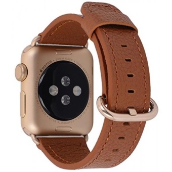 Gambar Apple Watch Band 38mm Women   PEAK ZHANG Light Brown GenuineLeather Replacement Wrist Strap with Gold Adapter and Buckle forIwatch Series 2,Series 1,Sport,Edition   intl