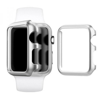 Gambar Apple Watch Case 38mm, Imymax Hard Aluminum Plated ProtectiveBumper Shell Cover Cases for Apple iWatch Sport   Edition   Silver  intl