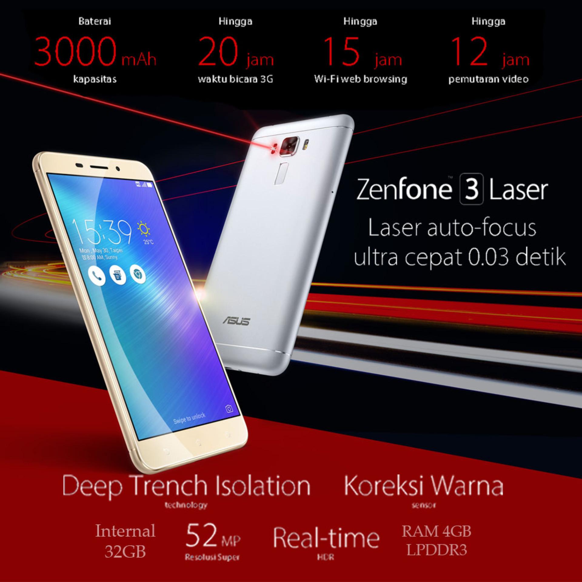 Asus Zenfone 3 Laser ZC551KL Silver 4/32GB Garansi Resmi