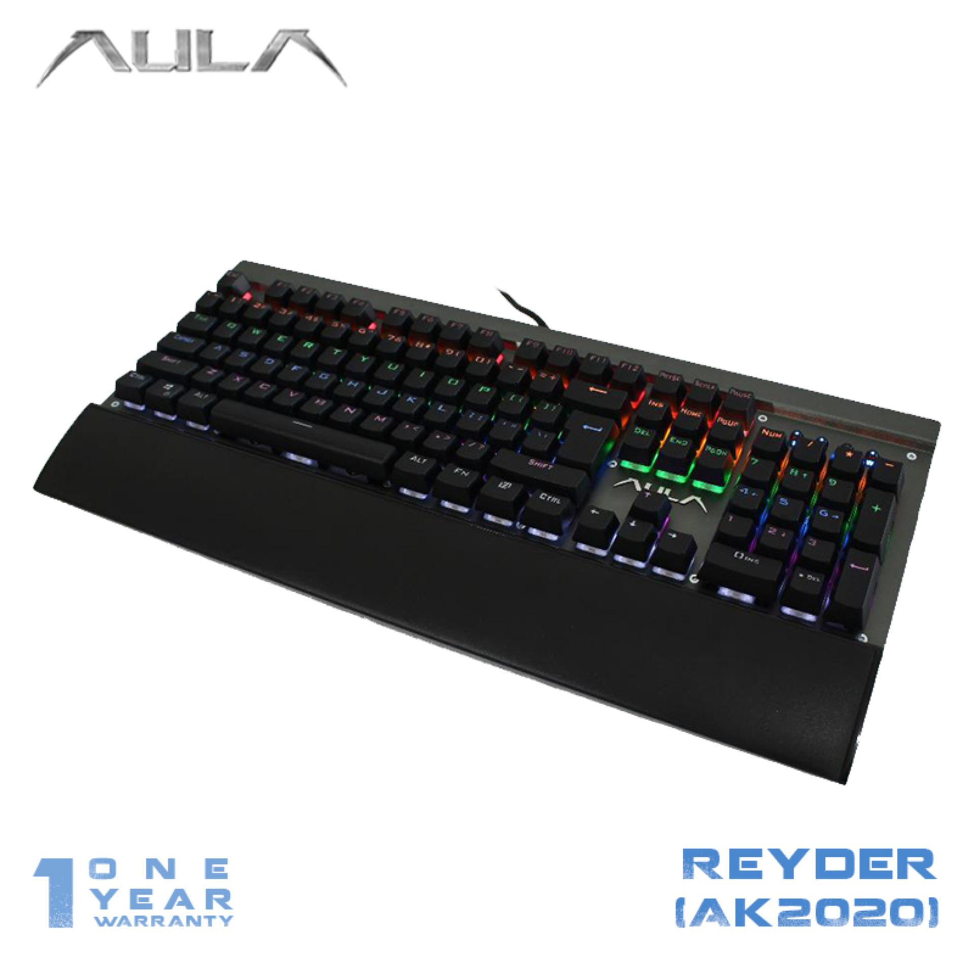 AULA AK2020 Keyboard Gaming Mechanical BROWN Switch RainBow LED - Silver