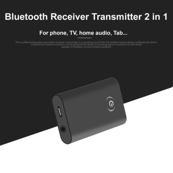 Gambar B9 2 in 1 Bluetooth Transmitter   Receiver Bluetooth AudioAdapter 3.5mm Stereo Audio Player Wireless A2DP (Black)   intl