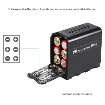 Gambar BB 6 6pcs AA Pack Case Holder Power as NP F Series for Video LightPanel   Monitor   intl