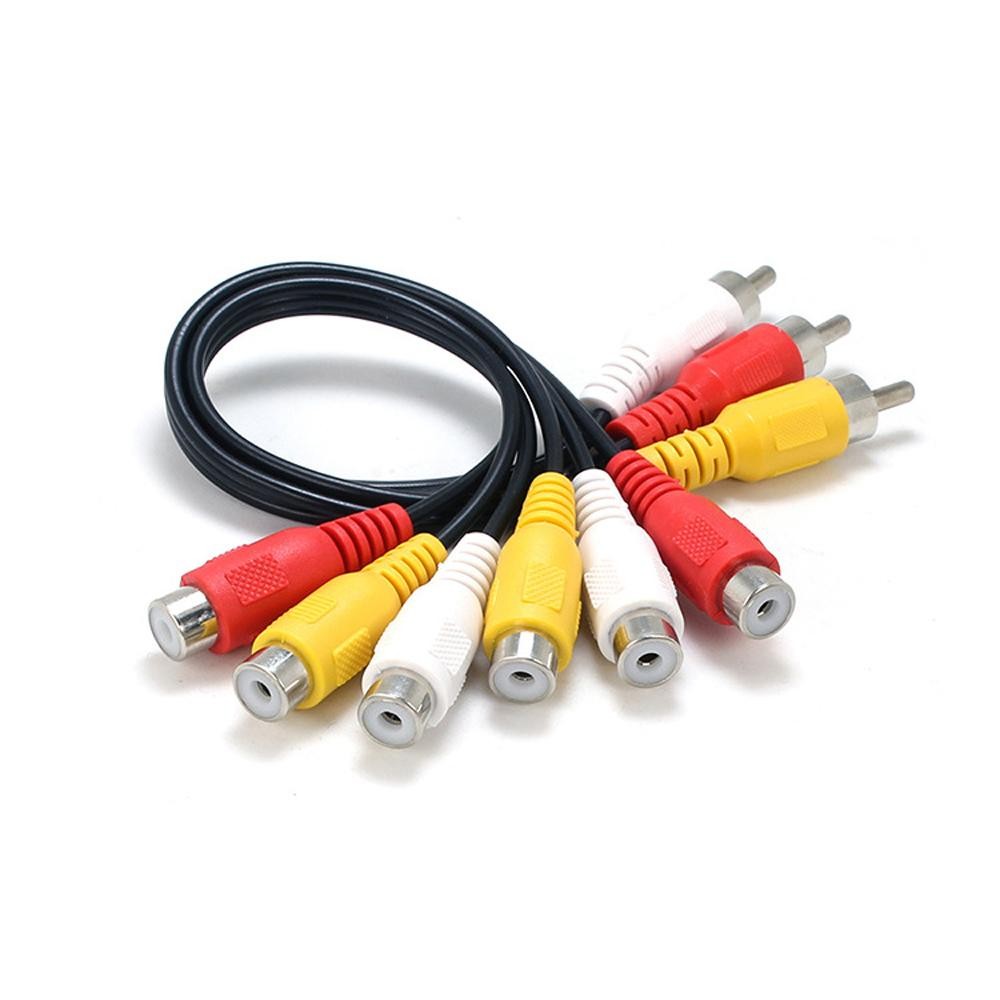 Beautymaker 3 RCA Male Jack To 6 RCA Female Plug Splitter Audio Video AV Adapter - intl