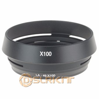 Black 49mm Lens Adapter Ring + Metal Lens Hood for Fujifilm FujiX100 Replace LH-X100