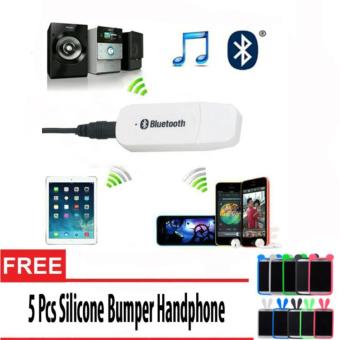 Gambar Bluetooth Audio Receiver Adapter Music For Speaker 3.5mm Stereo + 5Pcs Bumper Hp