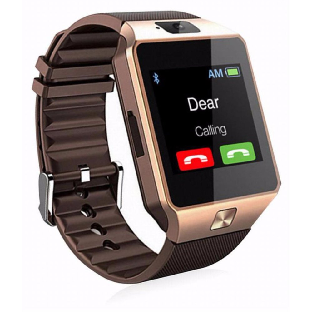 Bluetooth Digital Jam Tangan Pintar - Ponsel Jam Tangan Pintar Kamera GSM SIM Card - Jam Tangan untuk Android Smartphone - Emas