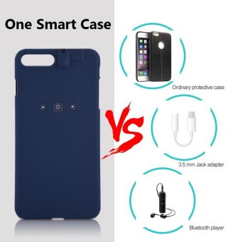 Gambar Bluetooth Protective Case Music Control 3.5mm Earphone Jack AdapterFor iPhone 7Plus Blue   intl