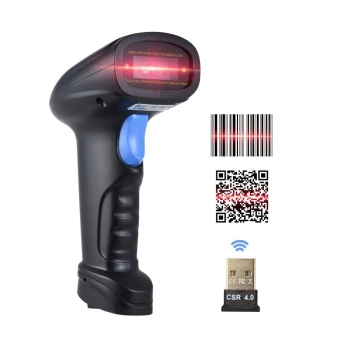 Gambar BT Handheld Wireless 1D 2D QR Barcode Scanner Bar Code Reader with USB Receiver 2100 Code Storage Capacity for POS PC Android IOS   intl