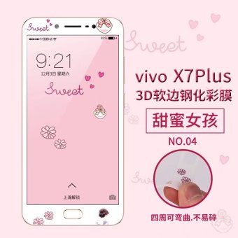 Gambar Bulan x7plus vivox7plus layar penuh penutup kartun ponsel warna pelindung layar pelindung pelindung layar