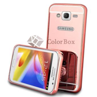 Bumper Mirror Samsung Galaxy G530 Grand Prime / Back Case Samsung G530 Alumunium Metal Sliding Hardcase G530 - Rose Gold  