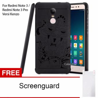 Gambar Calandiva Dragon Shockproof Hybrid Case for Xiaomi Redmi Note 3   Pro   Prime versi Kenzo   Hitam + Gratis Screenguard