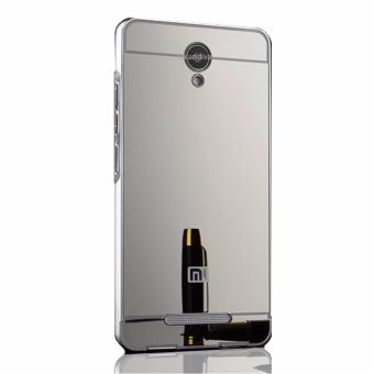 Gambar Calandiva Xiaomi Redmi Note 2 Mirror Backcase with Metal Bumper   Silver