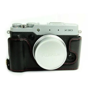 Gambar Camera Bag Case Fits For Fujifilm Fuji X30 X 30 FinepixBottomPULeather Half Body Set Cover (Black)   intl