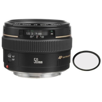 Canon EF 50mm f/1.4 USM Lens with B+W 58mm nano UV Bundle - intl  