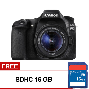 Canon  EOS 80D 18-55 STM Wifi + Gratis 16GB SDHC  