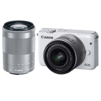 Canon EOS M10 18MP with lens EF-M15-45mm+55-200mm - Putih  