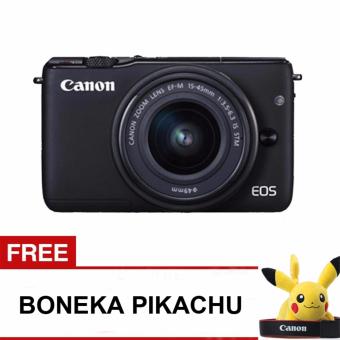 Canon EOS M10 Black with EF-M15-45mm Gratis Boneka Pikachu  