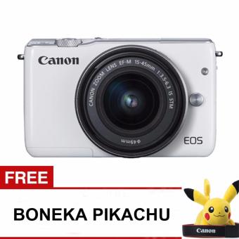 Canon EOS M10 White with EF-M15-45mm Gratis boneka Pikachu  