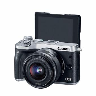 Canon EOS M6 Kit 15-45mm Lens - Silver - Kamera Mirrorless  