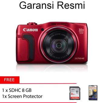 Canon PowerShot SX710 Red + Free Memory 8GB + Free Screen Protector  