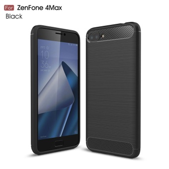 Gambar Carbon Fiber Texture Brushed TPU Mobile Phone Case for Asus Zenfone 4 Max Plus ZC554KL   Black   intl