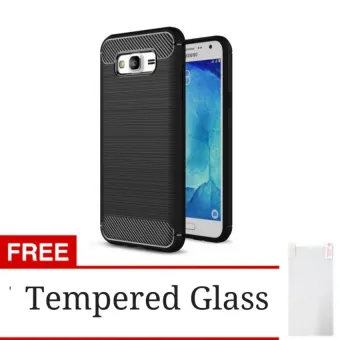 Gambar Carbon ipaky Terbaru Back Case for Samsung J2 Prime + GratisTempered Glass   Black