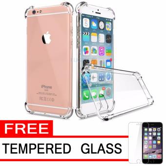 Case Anti Shock / Anti Crack Elegant Softcase for Apple iPhone 6 / 6s / 6G - White Clear + Free Tempered Glass  
