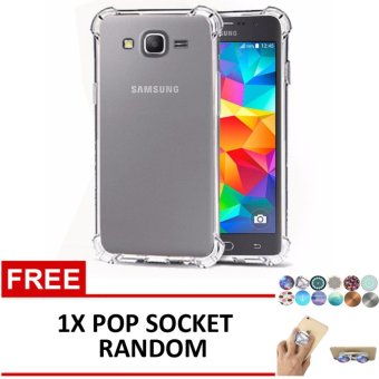 Gambar Case Anti Shock   Anti Crack Elegant Softcase for Samsung GalaxyGrand Prime   G530   Clear + Free 1x Pop Socket