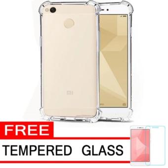 Case Anti Shock / Anti Crack Elegant Softcase for Xiaomi Redmi 4x - White Clear + Free Tempered Glass 0403  