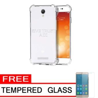 Gambar Case Anti Shock   Anti Crack Elegant Softcase for Xiaomi Redmi Note 2   Clear + Free Tempered Glass