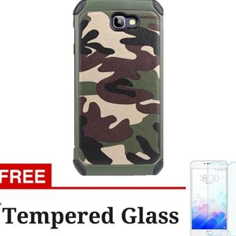 Gambar Case Army Military PC + TPU Shockproof For Samsung Galaxy J5 Prime Hijau + Gratis Tempered Glass