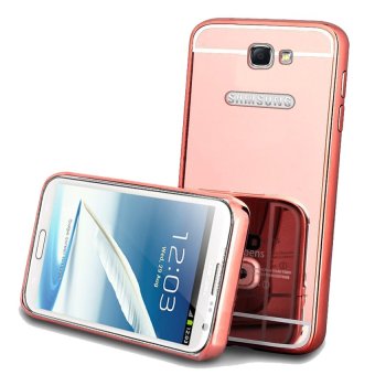 Gambar Case Bumper Chrome with Backcase Mirror untuk Samsung Galaxy Note 2  Rose Gold